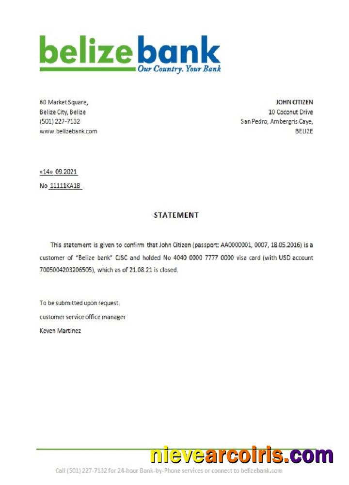 Belize Belizebank closure reference